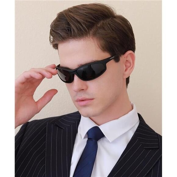 Polarized Sports Sunglasses For Men Cycling Driving Fishing 100% UV Protection - Picture 7 of 8